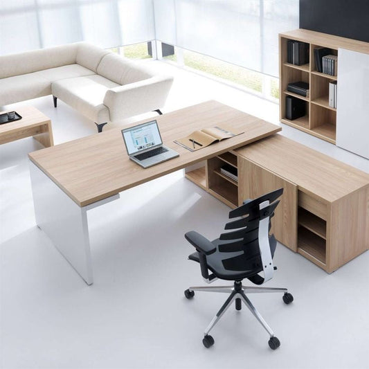 Office Desk – Wooden & White, 180x160cm