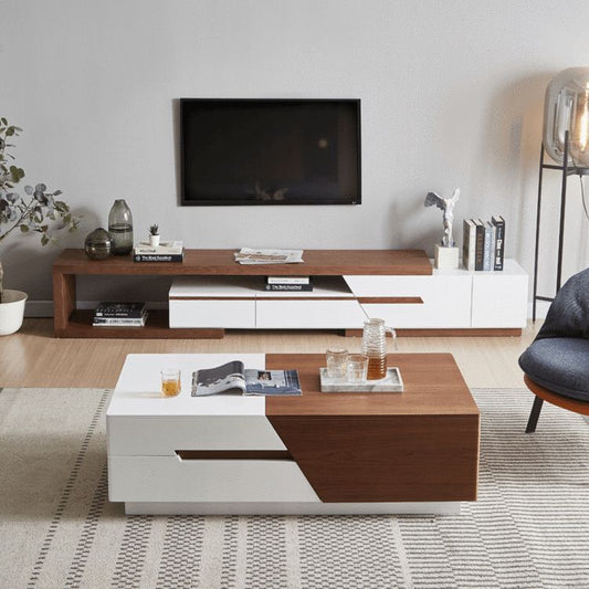 Table Set – White & Brown, 220x40cm