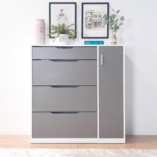 Shoe Rack – White & Grey, 100x40cm