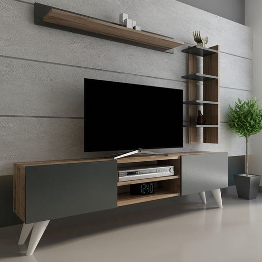 TV Unit – Black & Wooden, 160x40cm