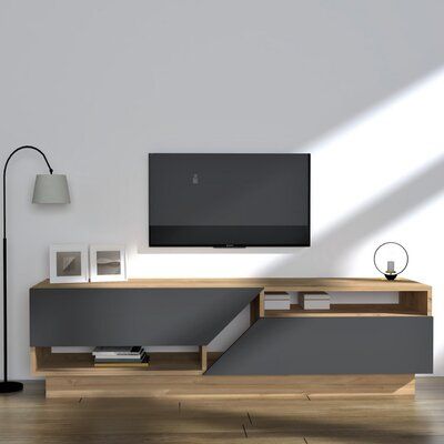 TV Unit – Black & Wooden, 160x40cm
