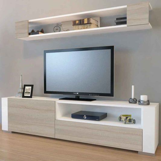 TV Unit – White & Wooden, 160x40cm