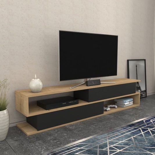 TV Unit – Wooden & Black, 160x30cm