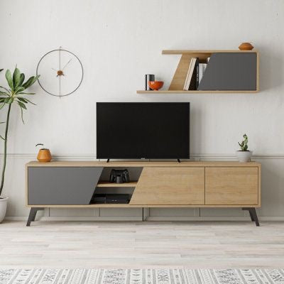 TV Unit – Wooden & Black, 160x40cm