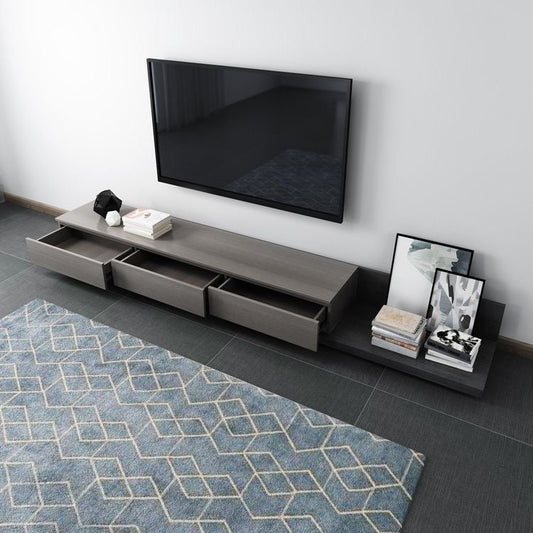 Large TV Unit – Grey & Black, 240x40cm
